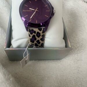 Juicy Couture Violet Watch with Animal Print Strap